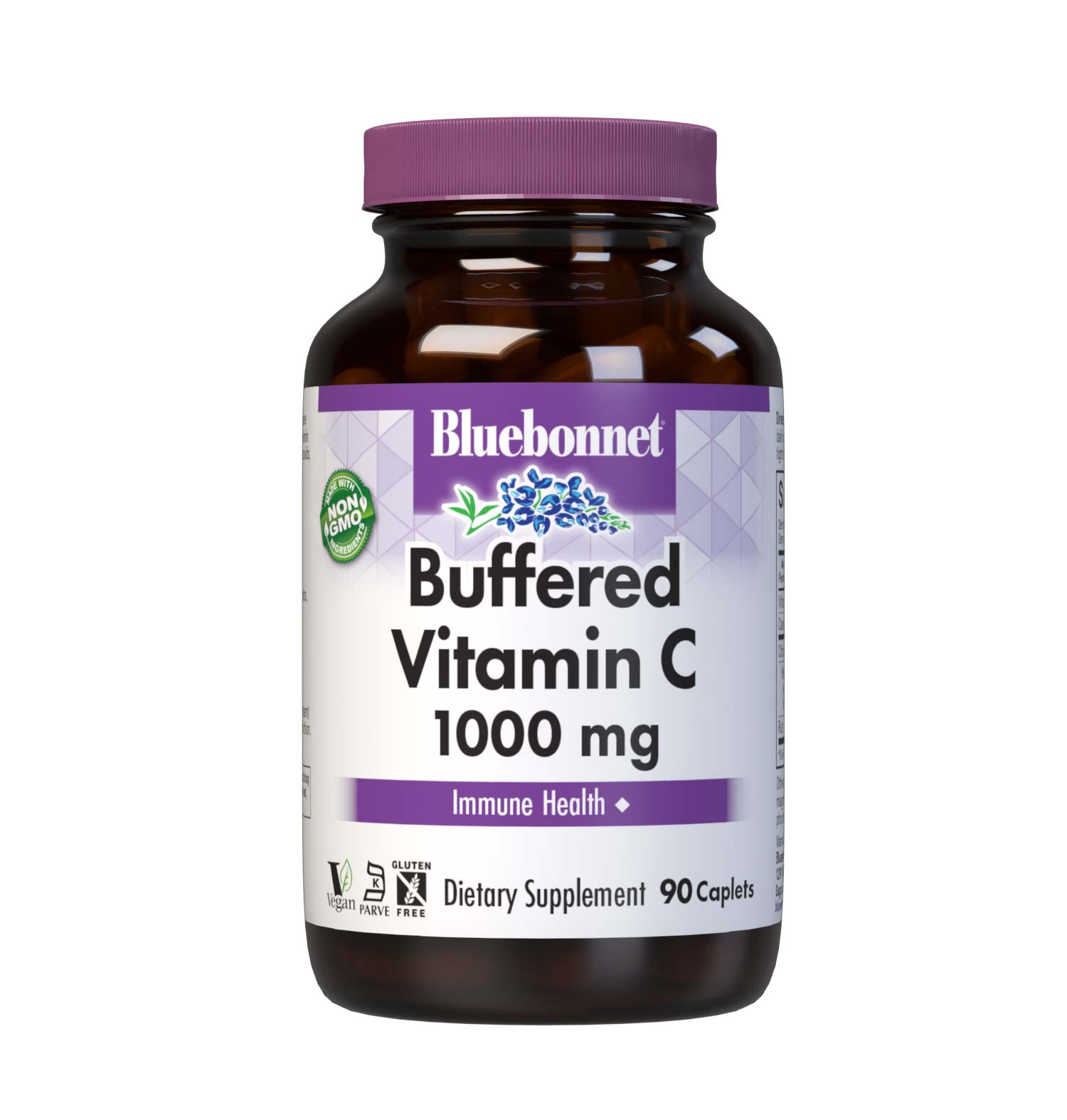 Bluebonnet Nutrition's BUFFERED VITAMIN C-1000 mg 90 caplets is formulated with 1000 mg of identity-preserved (IP) Buffered Vitamin C & Citrus Bioflavonoids and Rutin. #size_90 count