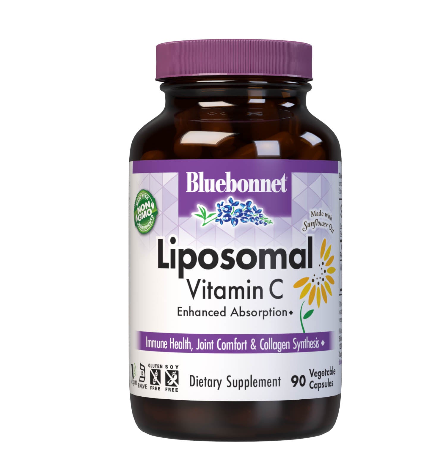 Formulated with Liposomal Pureway-C, 90 Vegetable Capsules a patented and clinically tested form of vitamin C that fuses ascorbic acid and citrus bioflavonoids to lipid metabolites such as fatty acids, esters, and fatty alcohols for better delivery, absorption and uptake to help support immune health, joint comfort & collagen synthesis. #size_90 count