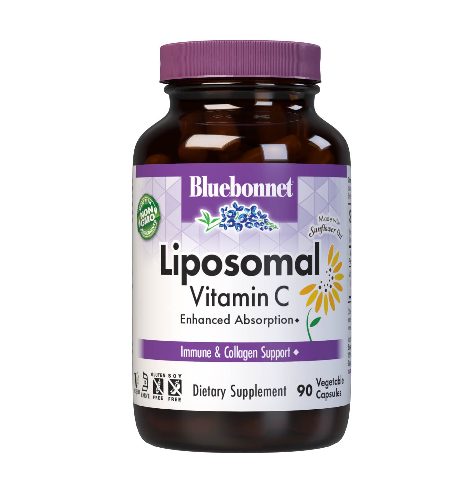 Formulated with Liposomal Pureway-C, 90 Vegetable Capsules a patented and clinically tested form of vitamin C that fuses ascorbic acid and citrus bioflavonoids to lipid metabolites such as fatty acids, esters, and fatty alcohols for better delivery, absorption and uptake to help support immune health, joint comfort & collagen synthesis. #size_90 count