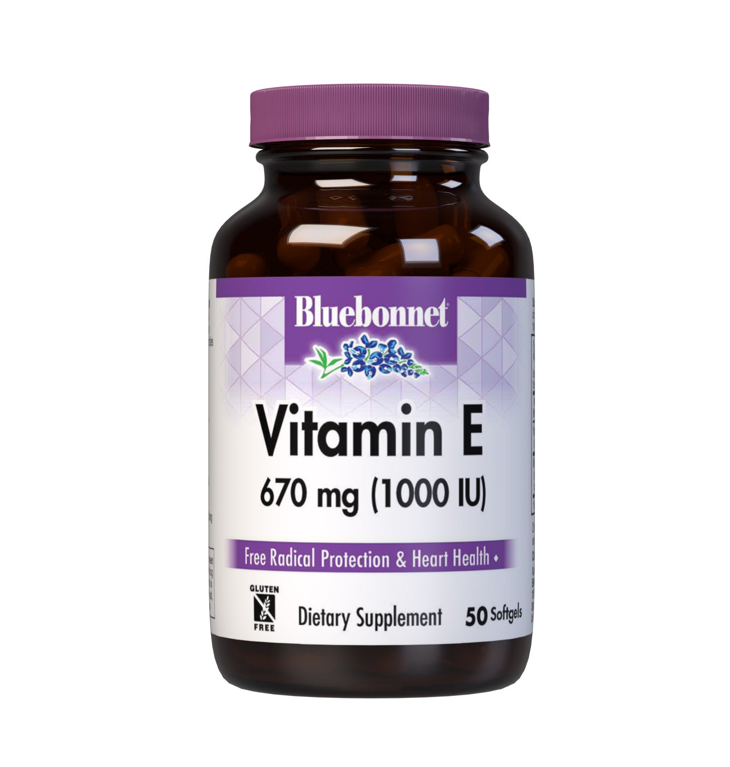 Bluebonnet’s Vitamin E 1000 lU (670 mg) Mixed Softgels are specially formulated with d-alpha tocopherol and full spectrum tocopherol isomers (beta, delta and gamma) in a base of vegetable oil. Vitamin E is an antioxidant that provides free radical protection as well as cardiovascular support. #size_50 count