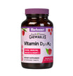 Earthsweet chewables Vitamin D3 K2 specially formulated with 125 mcg (5000 iu) vitamin d3 from lanolin and 100 mcg vitamin k2 from natto in a delicious raspberry flavor and sweetened with EarthSweet, a proprietary sweetening mix of fruit powders and cane sugar crystals to help support immune function, mood, and heart health. #size_60 count