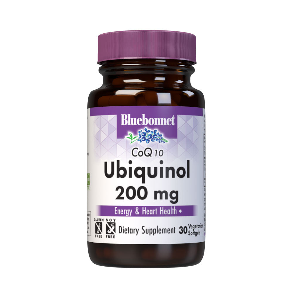 Bluebonnet’s Cellular Active CoQ10 Ubiquinol 30 Vegetarian Softgels are formulated with 200 mg of the active antioxidant form of CoQ10 (ubiquinol), which may support energy levels and heart health. #size_30 count