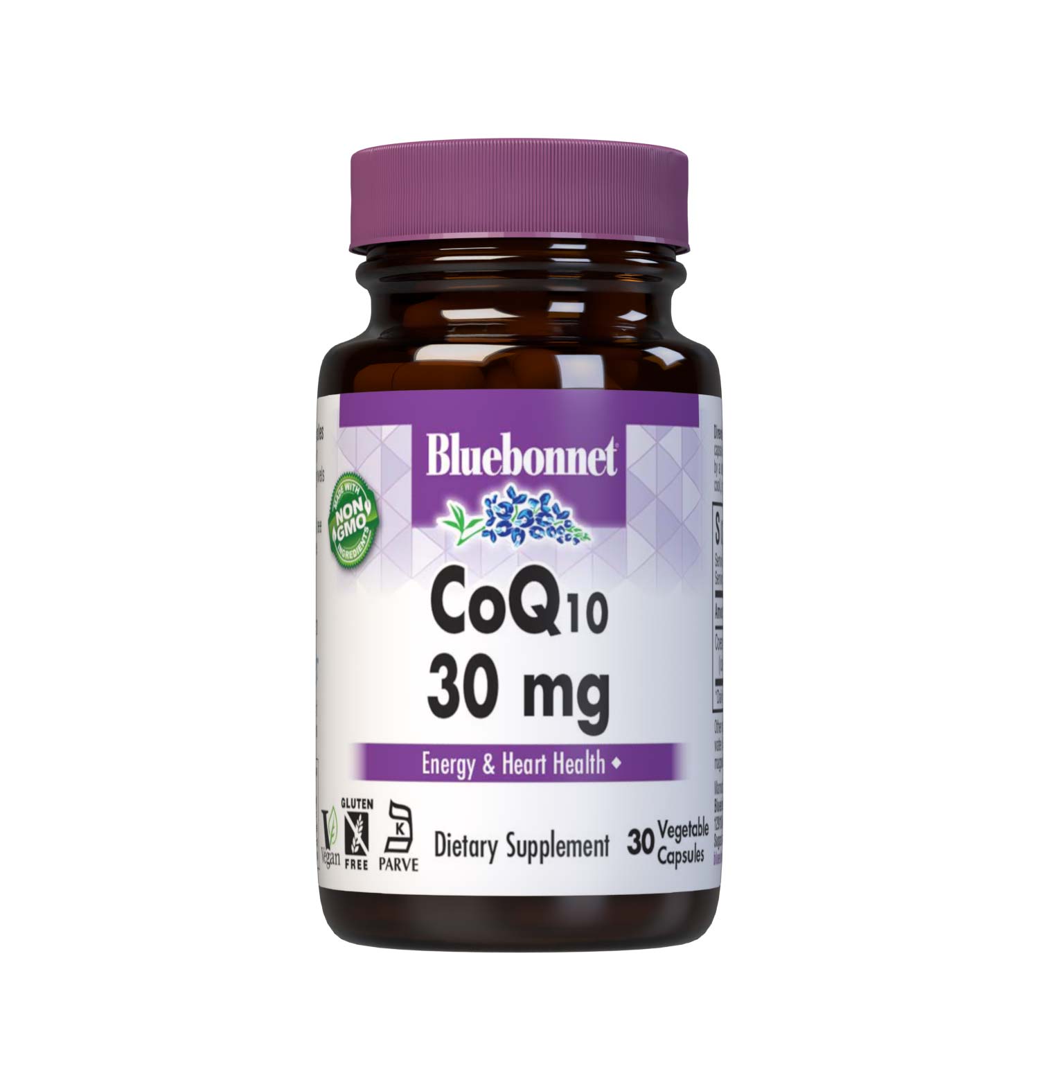 Bluebonnet’s CoQ10 30 mg 30 Vegetable Capsules provide 100% “trans-isomer” coenzyme Q10. #size_30 count