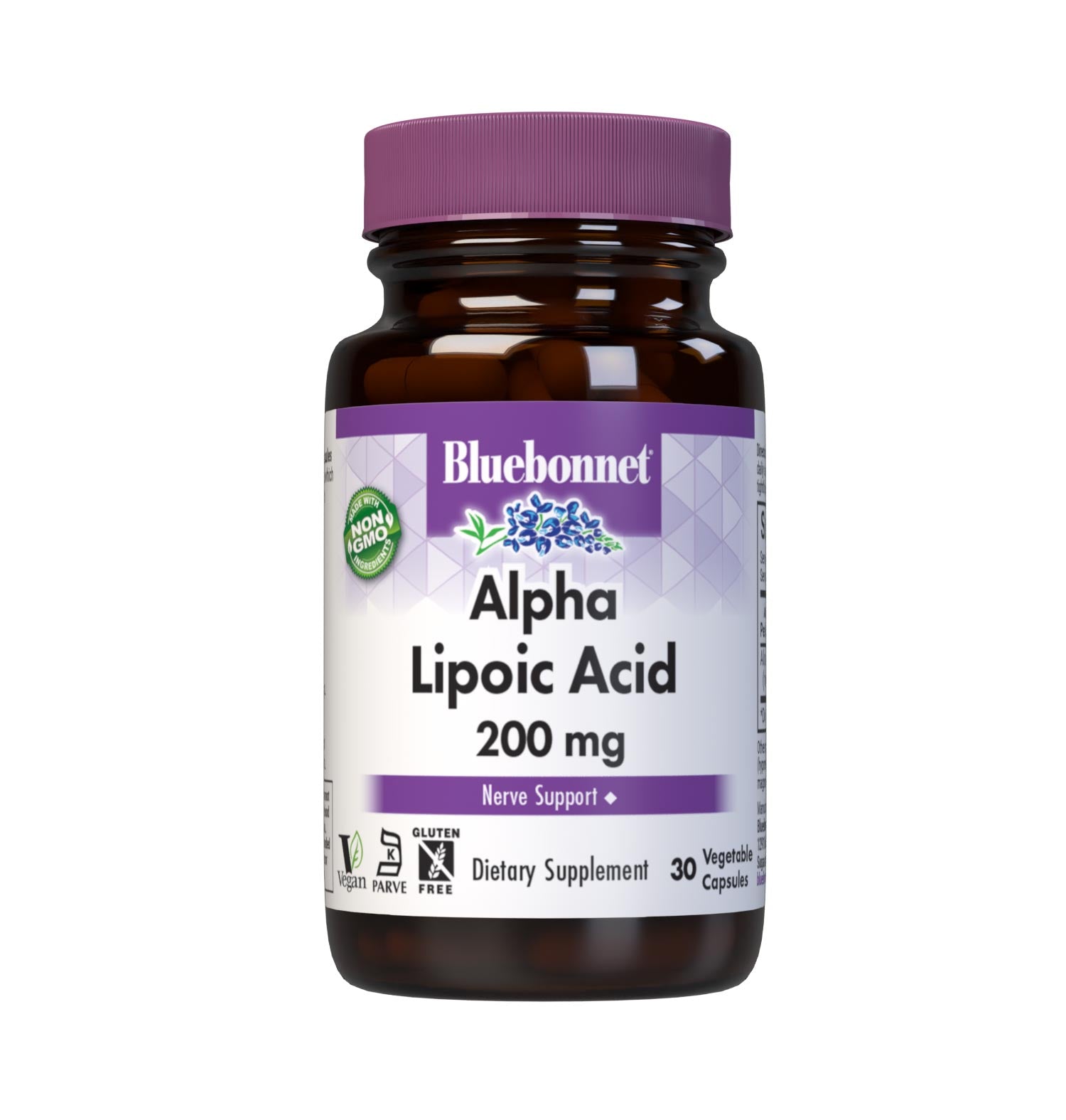 Bluebonnet’s Alpha Lipoic Acid 200 mg 30 Vegetable Capsules are formulated with alpha lipoic acid from thiotic acid. Alpha lipoic acid is a unique antioxidant that is both fat-soluble and water-soluble, and is known for its free radical scavenger activity. #size_30 count