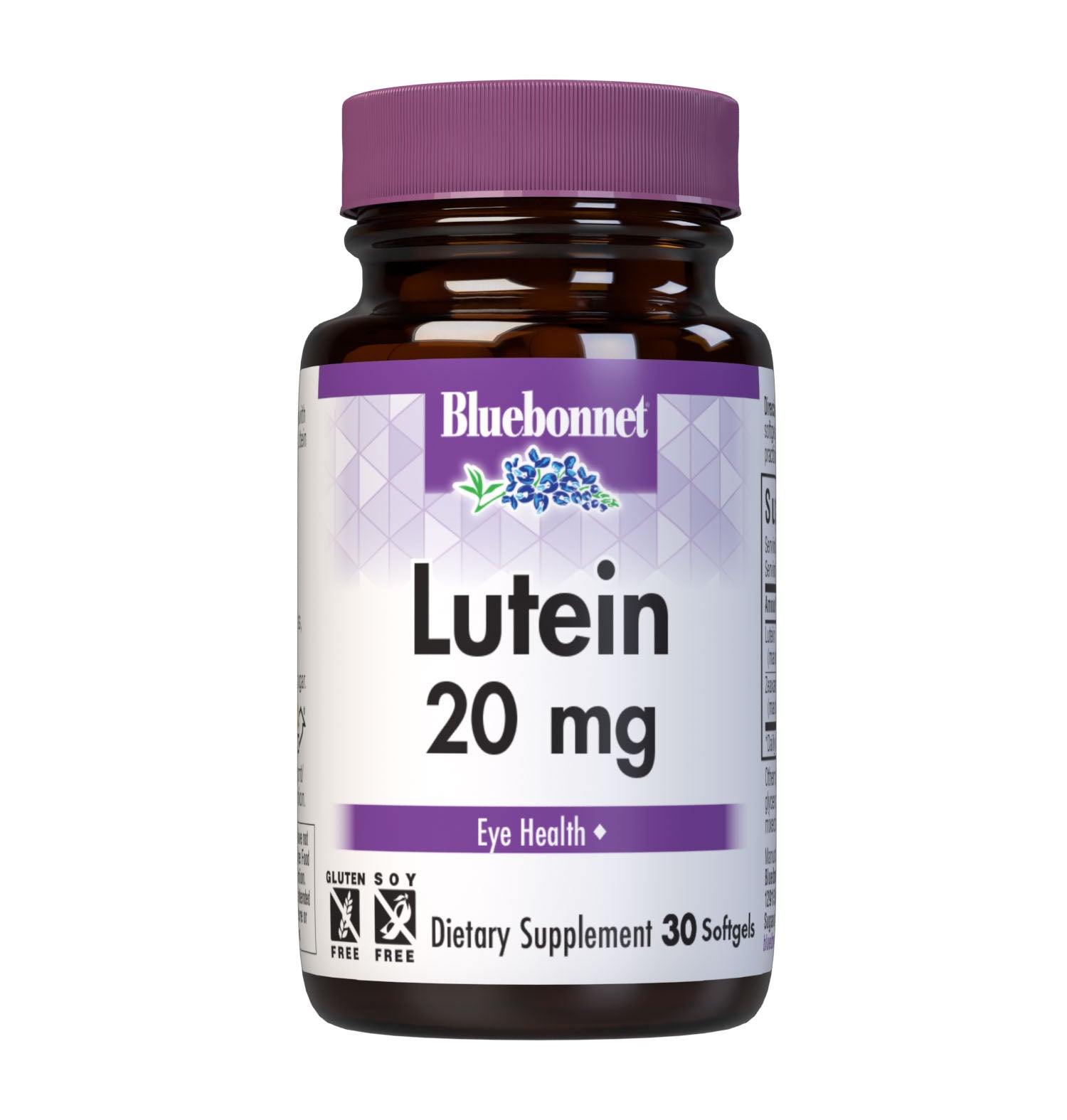 Bluebonnet’s Lutein 20 mg 30 Softgels are formulated with lutein and zeaxanthin from marigold flower extract. Lutein and zeaxanthin are carotenoids found in fruits and vegetables that support optimal eye health. #size_30 count