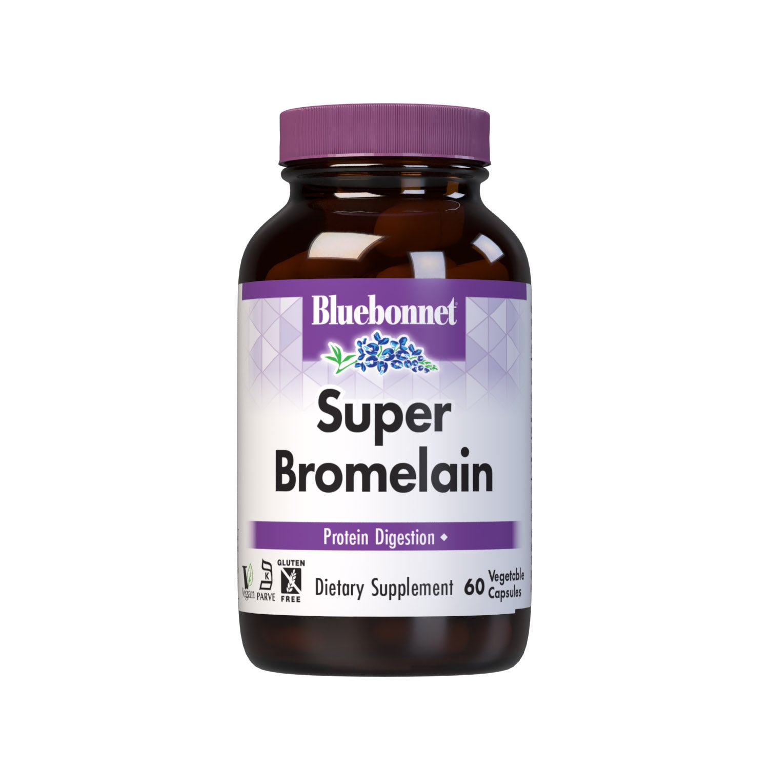 Bluebonnet’s Super Bromelain 500 mg 60 Vegetable Capsules are formulated with 2400 GDU/gm of bromelain from pineapple. Bromelain assists in the digestion of protein. #size_60 count