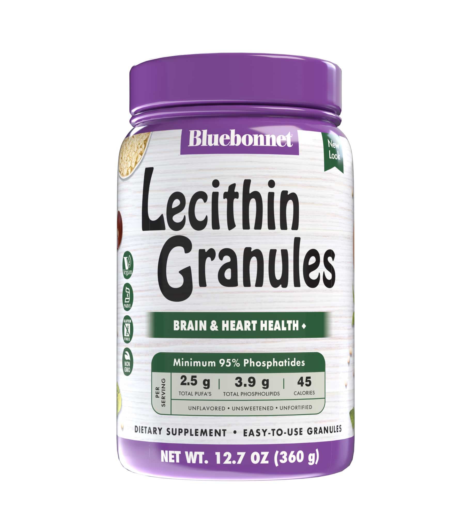 Bluebonnet’s Lecithin Granules are derived from non-GMO soybeans that were sustainably procured under an identity preserved traceability program.  #size_12.7 oz