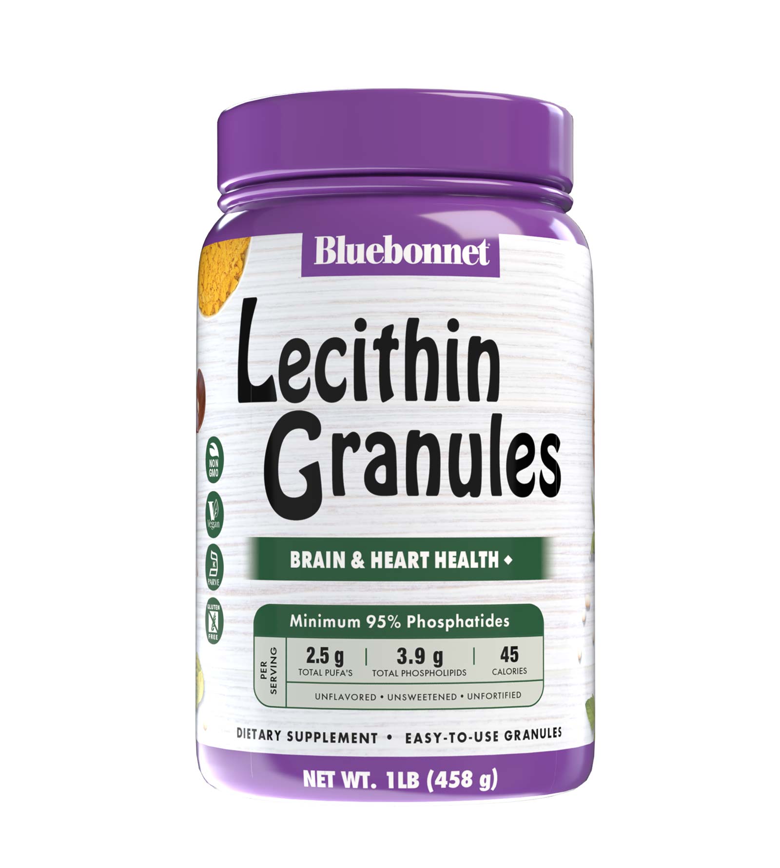 Bluebonnet’s Lecithin Granules are derived from non-GMO soybeans that were sustainably procured under an identity preserved traceability program.  #size_12.7 oz
