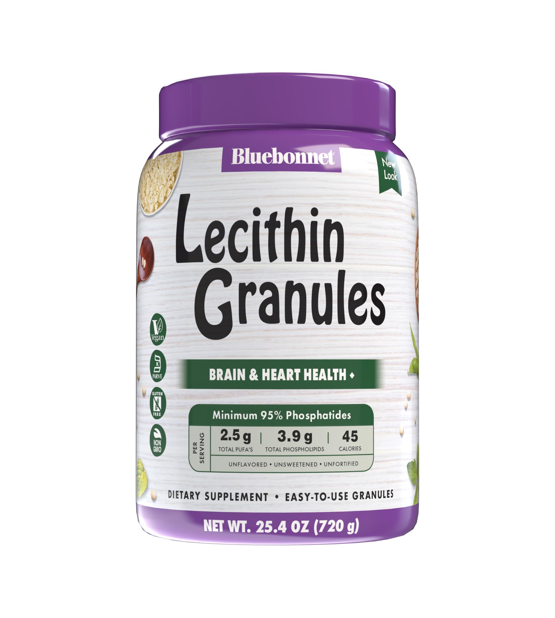 Bluebonnet’s Lecithin Granules are derived from non-GMO soybeans that were sustainably procured under an identity preserved traceability program.  #size_25.4 oz