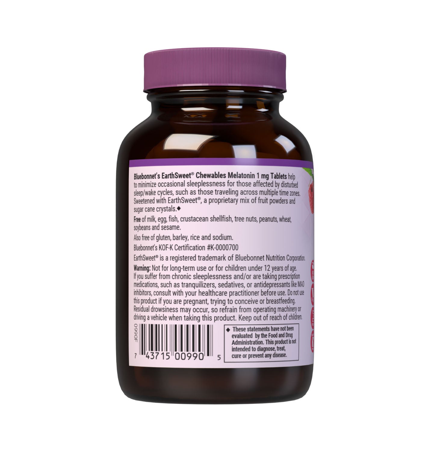 EARTHSWEET CHEWABLES MELATONIN 1 mg