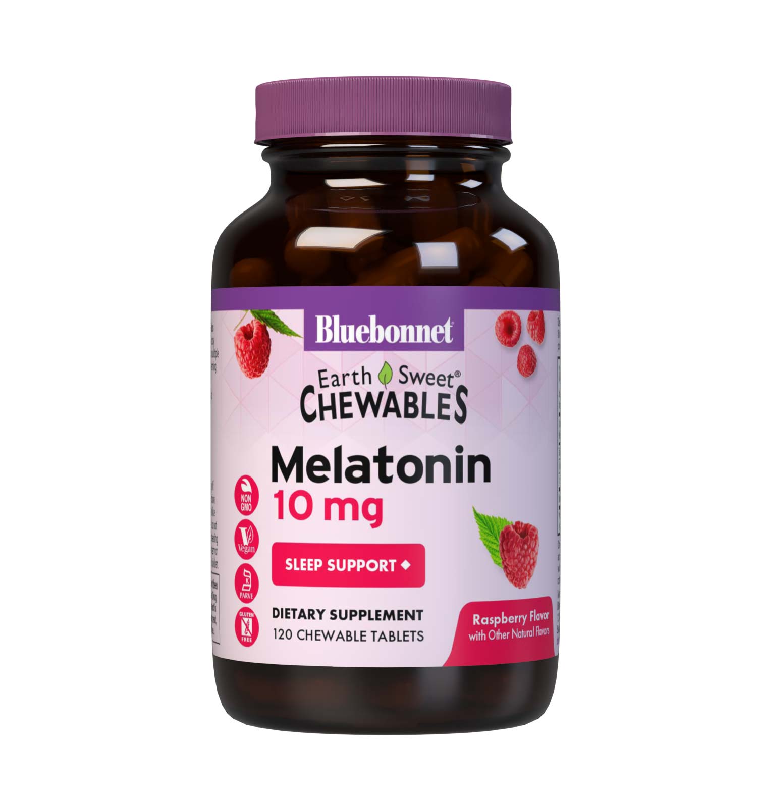 Bluebonnet’s EarthSweet Chewables Melatonin 10 mg 120 Tablets help minimize occasional sleeplessness for those affected by disturbed sleep/wake cycles, such as those traveling across multiple time zones. This product is sweetened with EarthSweet, a proprietary mix of fruit powders and sugar cane crystals. #size_120 count