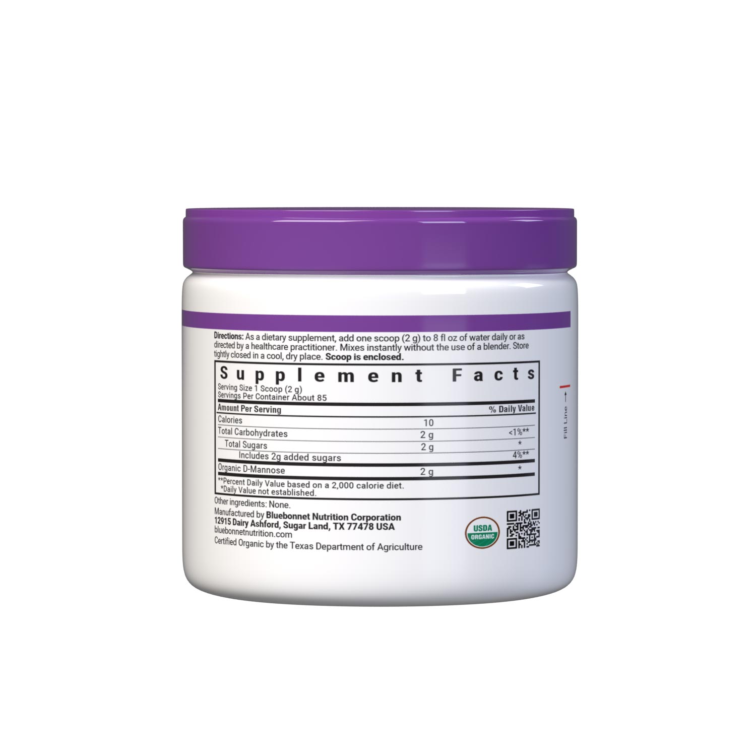 D-mannose powder, supplements facts panel