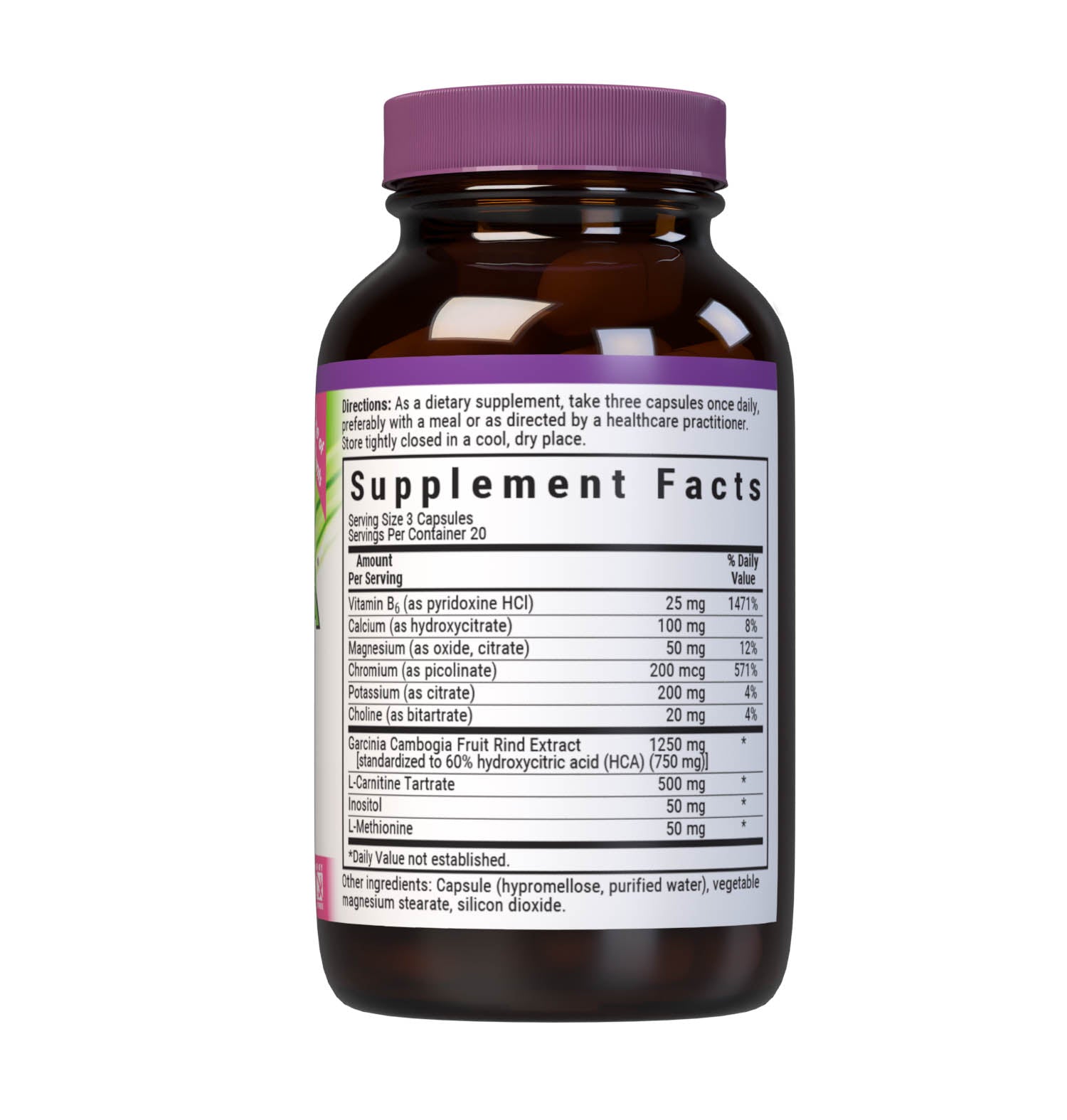 Bluebonnet’s Skinny Garcinia 60 Vegetable Capsules are specially formulated with the patented South Asian fruit extract, Garcinia cambogia, known as Super CitriMax that is standardized to 60% [750 mg] hydroxycitric acid (HCA). When combined with proper diet and exercise, this caffeine-free, non-stimulant formula may help support healthy weight management by burning fat, supporting healthy blood sugar levels already within normal range, and curbing appetite. Supplement facts panel. #size_60 count