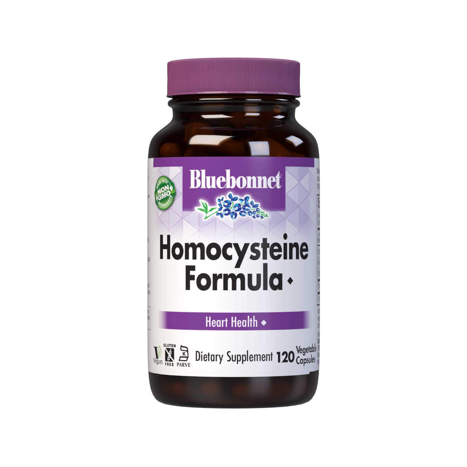 Bluebonnet’s Homocysteine Formula 120 Vegetable Capsules are formulated with vitamin B6, vitamin B12 and folic acid, along with trimethylglycine derived from non-GMO beets to support heart health and homocysteine levels already within the normal range. #size_120 count