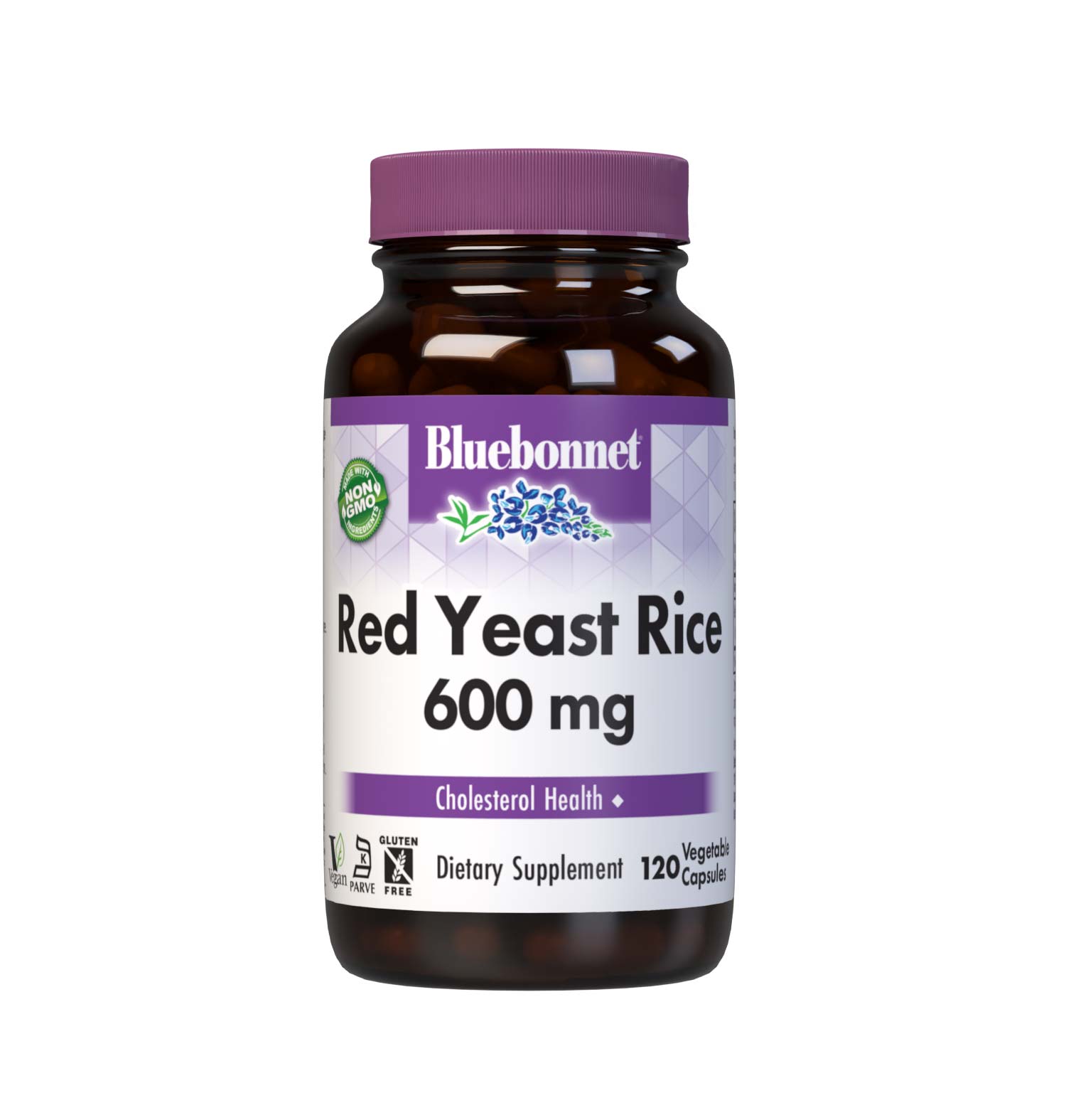 Bluebonnet’s Red Yeast Rice 600 mg 120 Vegetable Capsules are formulated with red yeast rice, which is the product of rice fermentation with various strains of the yeast, Monascus purpureus. Red yeast rice may help to maintain cholesterol levels that are already within the normal range. #size_120 count