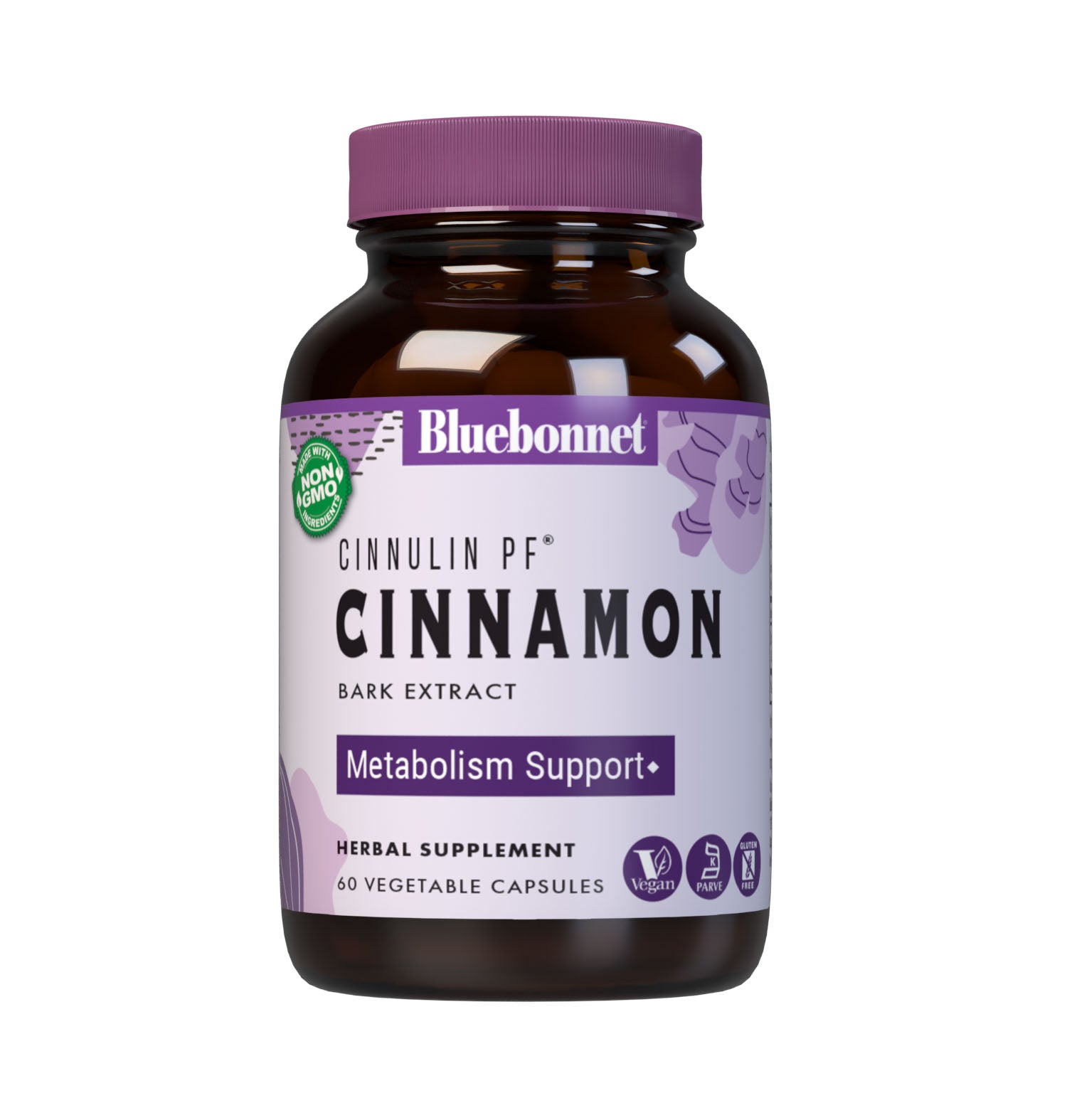 Bluebonnet’s Cinnulin PF Cinnamon Bark Extract 60 Vegetable Capsules contain a water-soluble extract that is carefully produced by a clean and gentle water-based extraction method is employed to capture and preserve cinnamon’s most valuable components while eliminating toxic compounds typically found in whole cinnamon and fat-soluble cinnamon extracts. Cinnamon may help to support healthy blood sugar levels already within normal range. #size_60 count