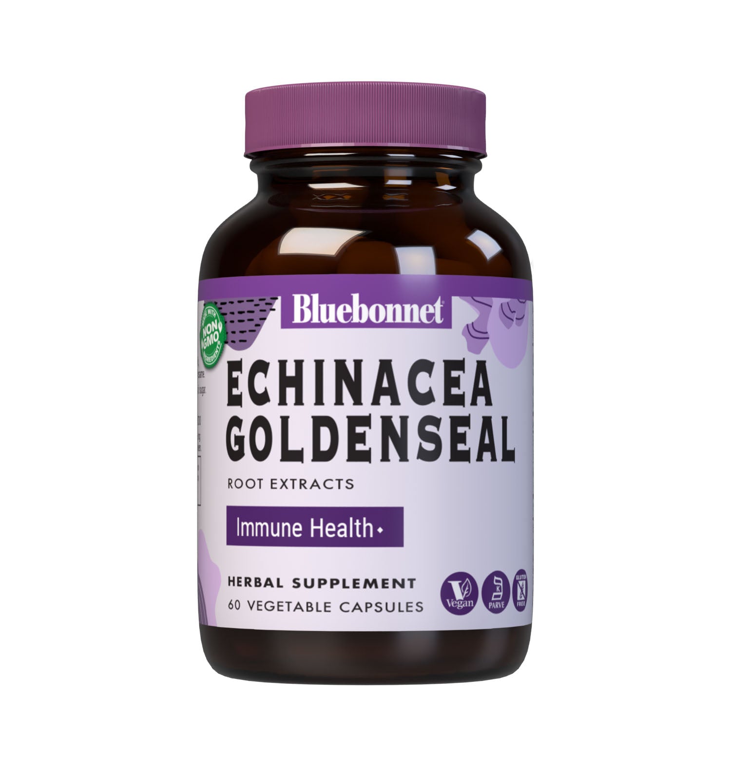 Bluebonnet’s Echinacea Goldenseal Root Extract 60 Vegetable Capsules contain a standardized extract of echinacosides and alkaloids, the most researched active constituents found in echinacea and goldenseal, respectively. A clean and gentle water-based extraction method is employed to capture and preserve both echinacea and goldenseal’s most valuable components. #size_60 count