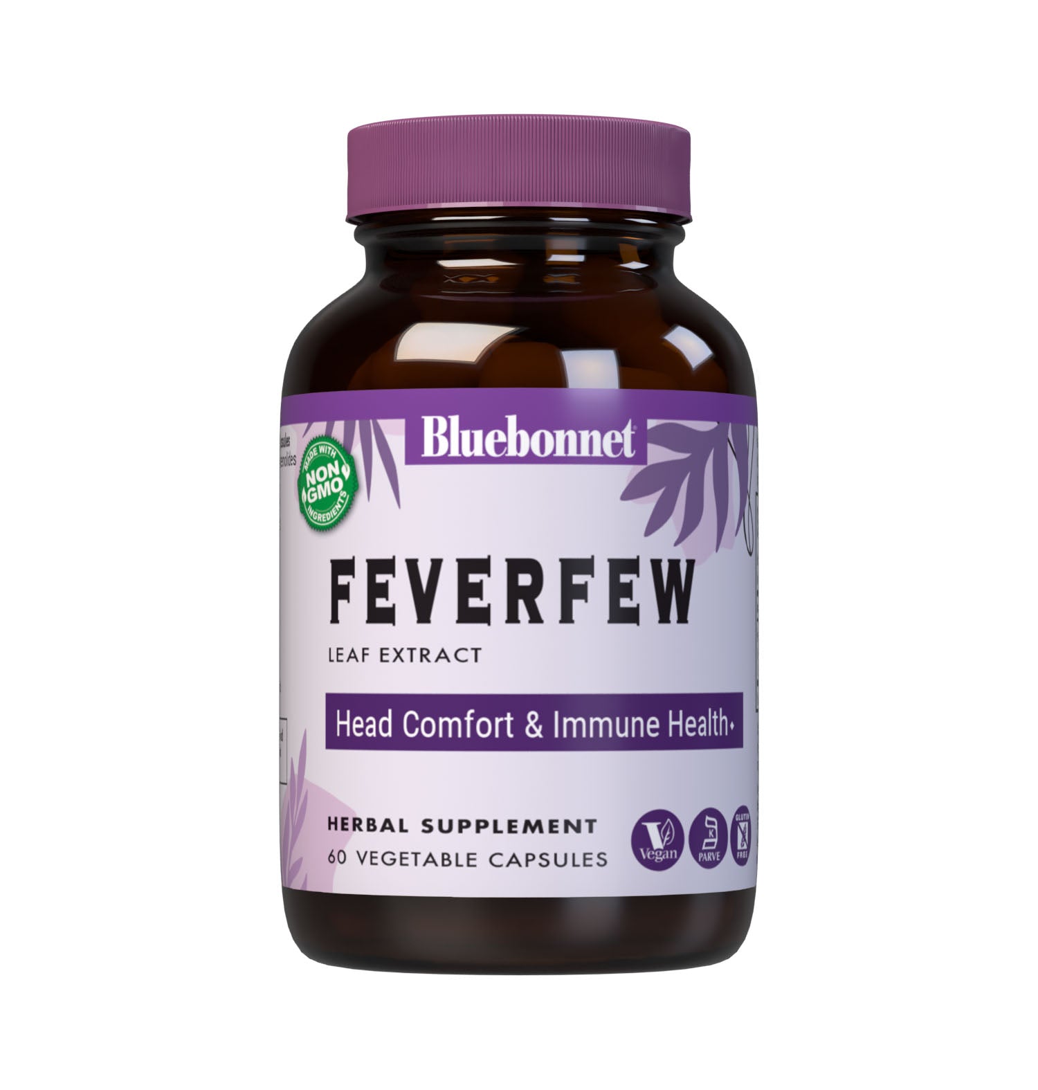 Bluebonnet’s Feverfew Leaf Extract 60 Vegetable Capsules provide a standardized extract of parthenolides, the most researched active constituents found in feverfew. A clean and gentle water-based extraction method is employed to capture and preserve feverfew’s most valuable components. #size_60 count