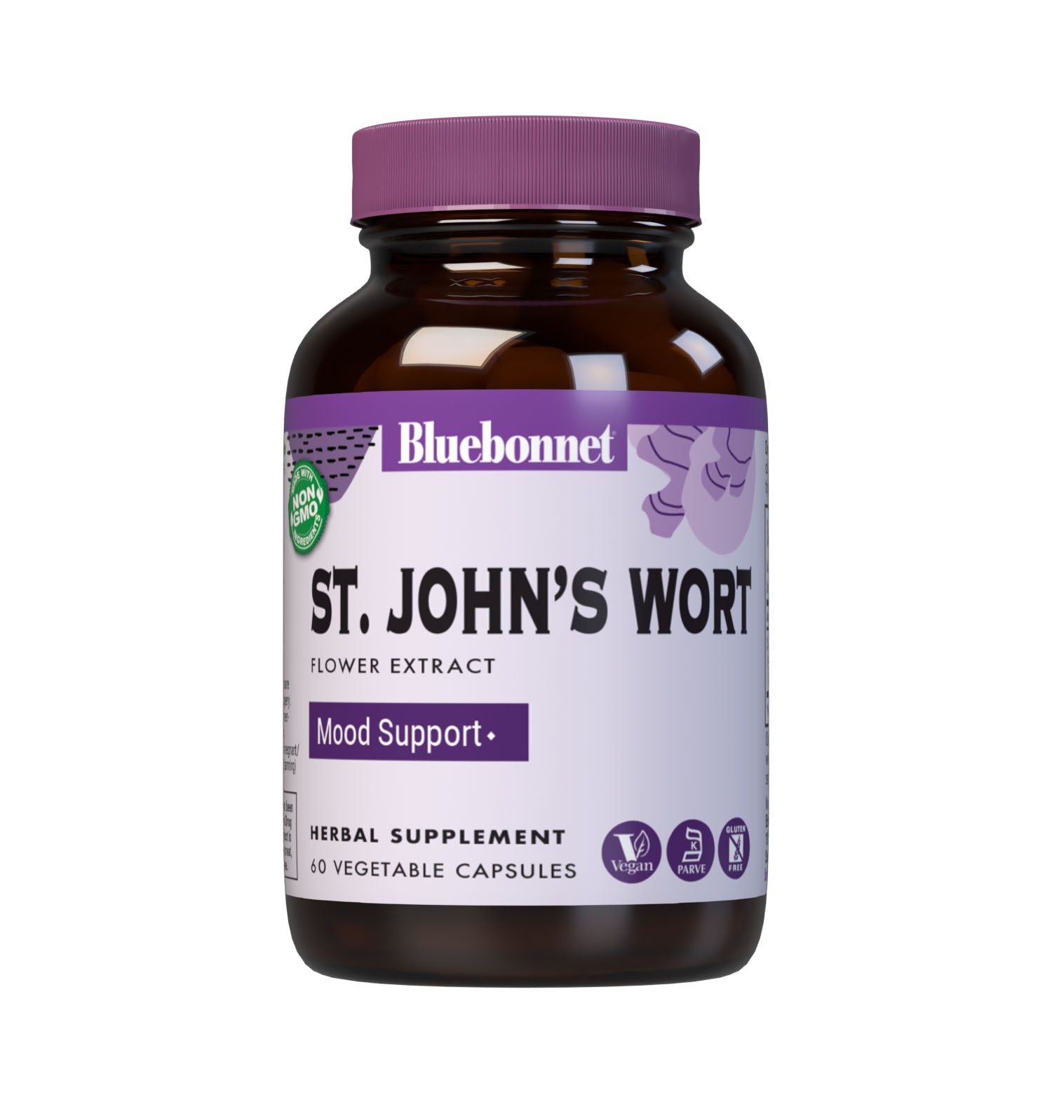 Bluebonnet’s St. John’s Wort Flower Extract 60 Vegetable Capsules provide a standardized extract of hypericin, the most researched active constituent found in St. John’s Wort. A clean and gentle water-based extraction method is employed to capture and preserve St. John’s Wort’s most valuable components. #size_60 count