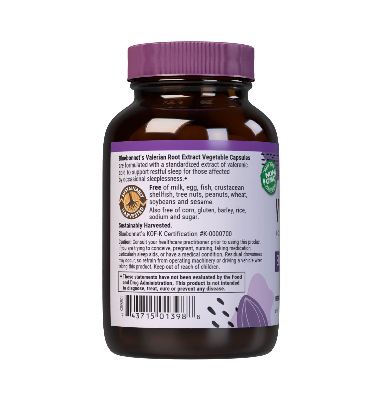 Bluebonnet’s Valerian Root Extract 60 Vegetable Capsules contain a standardized extract of total valerenic acid, the most researched active constituent found in valerian. A clean and gentle water-based extraction method is employed to capture and preserve valerian’s most valuable components. Description panel. #size_60 count