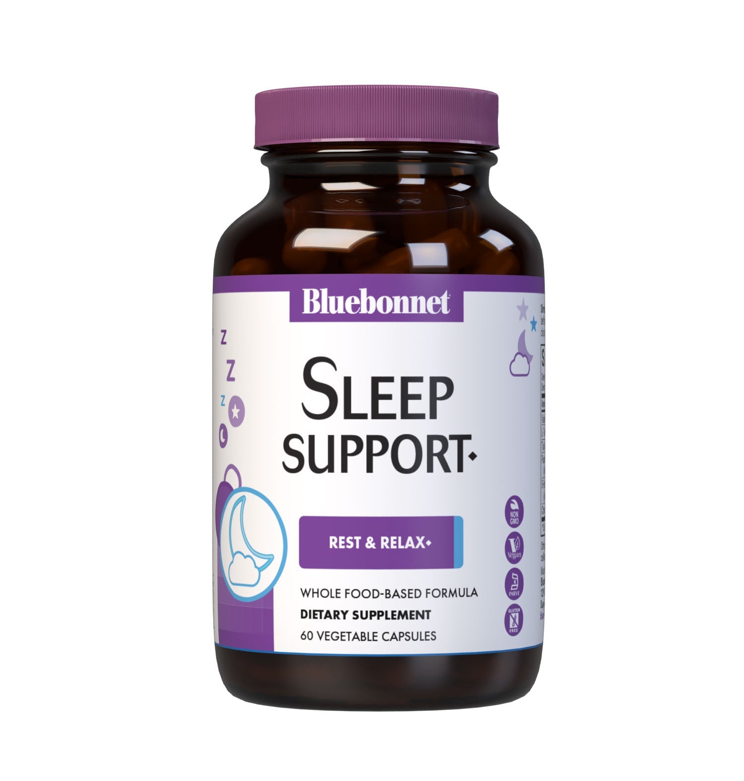Bluebonnet’s Targeted Choice Sleep Support 30 Vegetable Capsules are specially formulated with a unique blend of whole food nutrients, amino acids and herbal extracts to help promote restful sleep for those affected by occasional sleeplessness. #size_60 count