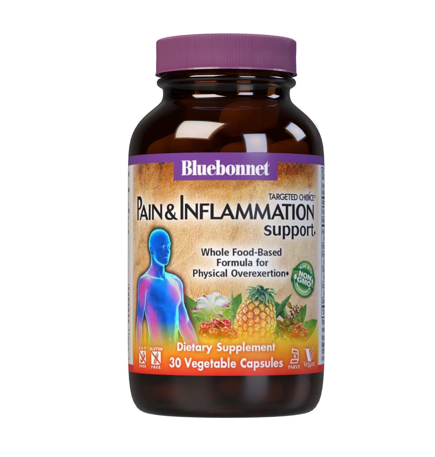 Bluebonnet’s Targeted Choice Pain and Inflammation Support 30 Vegetable Capsules are specially formulated with a unique blend of sustainably harvested or wildcrafted herbal extracts, such as CurcuWin (46 x more bioavailable turmeric root extract) and ApresFlex (52% more bioavailable, patent-pending boswellia gum resin extract). #size_30 count