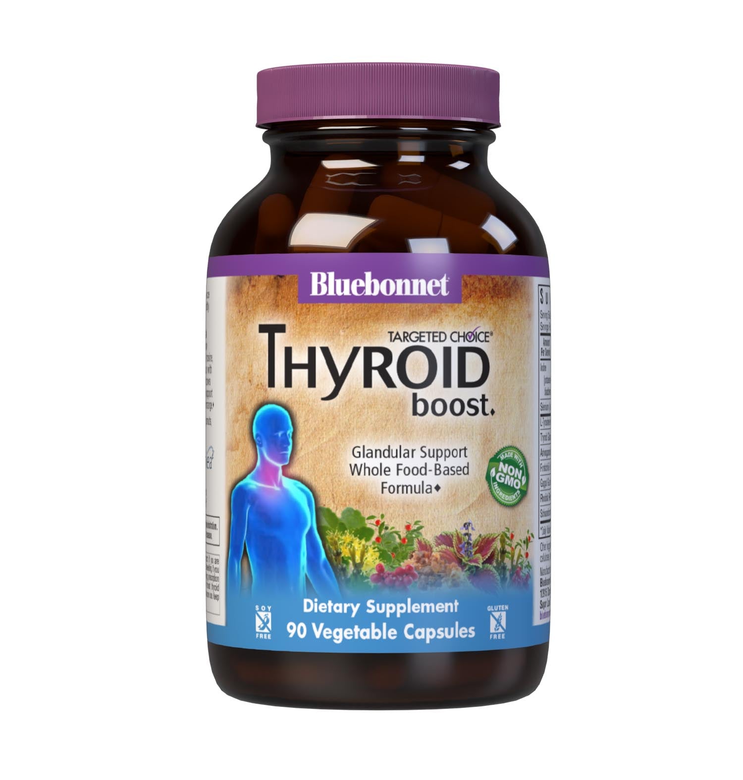 Bluebonnet’s Targeted Choice Thyroid Boost 90 Vegetable Capsules are specially formulated with unique, sustainably harvested or wildcrafted botanical extracts, free-form L-tyrosine, as well as iodine from a proprietary blend of glandular powder, potassium iodide and brown seaweeds to help maintain healthy thyroid hormone levels that are within the normal range. #size_90 count
