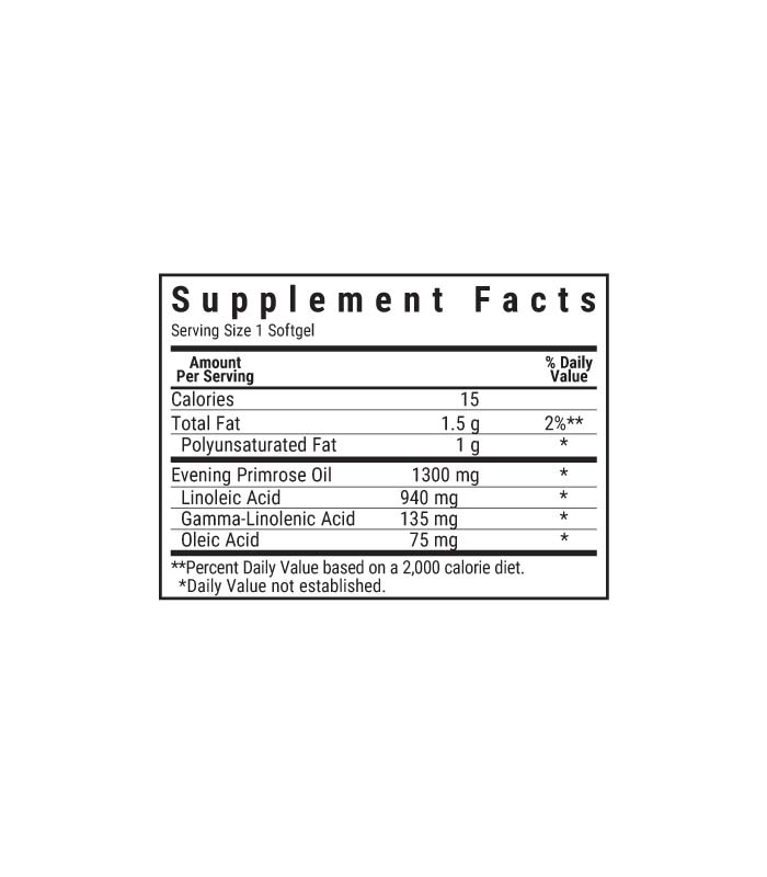 supplement facts for EVENING PRIMROSE OIL 1300 mg 
