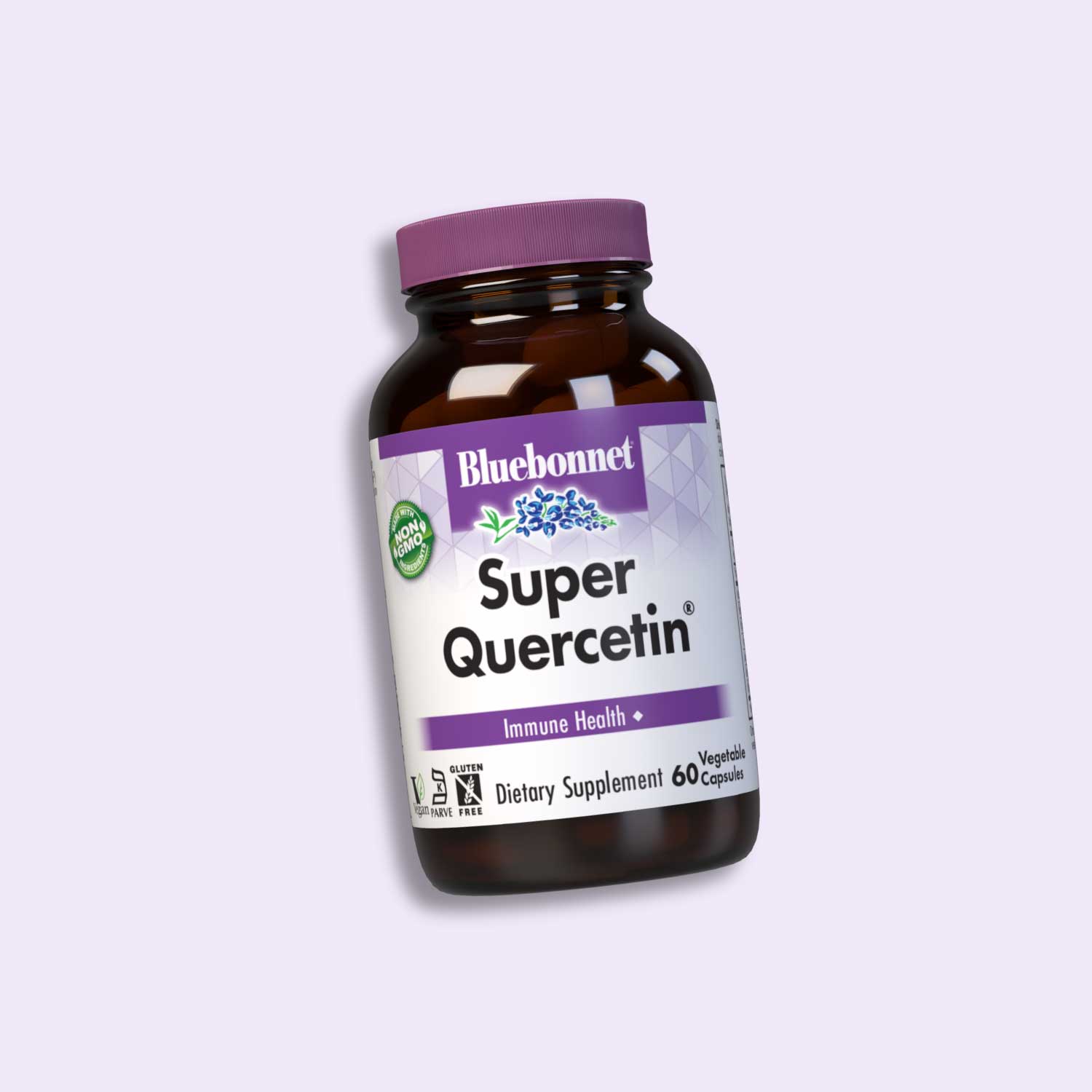 Bluebonnet Super Quercetin supplement bottle, 60 vegetable capsules