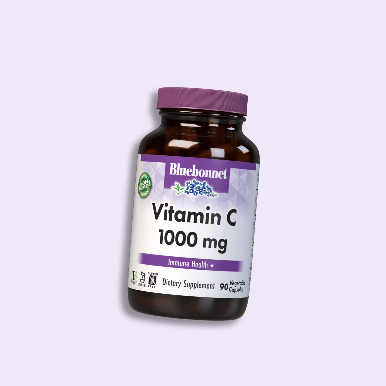 Bluebonnet's Vitamin C 1000 mg supplement bottle, 90 vegetable capsules 