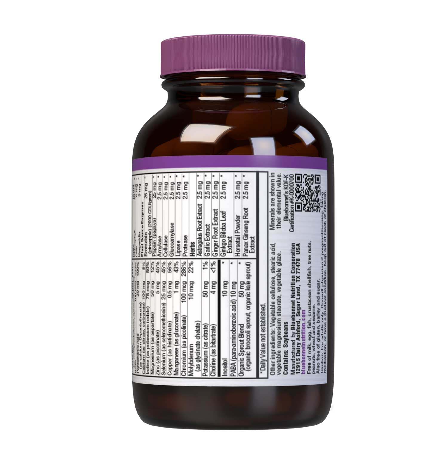 SingleDaily Multiple 30 caplets are formulated with nutrients one should get from the foods (s)he eats every day in one convenient caplet. This whole food based formula offers essential vitamins, minerals and enzymes from unique, kosher-certified, plant-based ingredients, such as adaptogenic and immune-boosting herbs, greens from nutrient-dense spirulina, chlorella and chlorophyll, lycopene from tomatoes and potent anti-aging antioxidants from pomegranate fruit. Description panel. #size_30 count