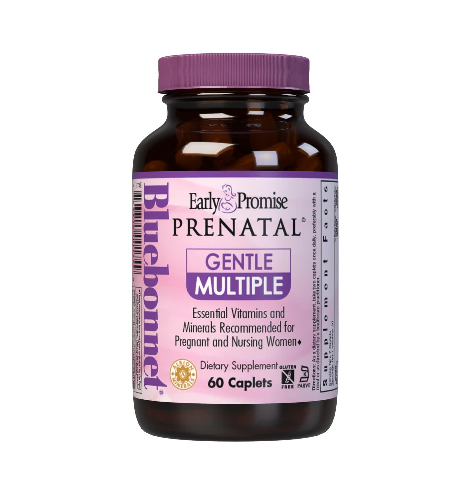Early Promise Prenatal Gentle Multiple 60 Caplets are formulated with responsible levels of nutrients based on what the scientific community has agreed as optimum for pregnant and nursing women. This gentle, scientific formula are formulated with at least 100% of all the essential vitamins for pregnant/lactating women from sources known to be gentle on mom’s sensitive GI as well as providing nearly 100% of all the essential macro- and microminerals. #size_60 count