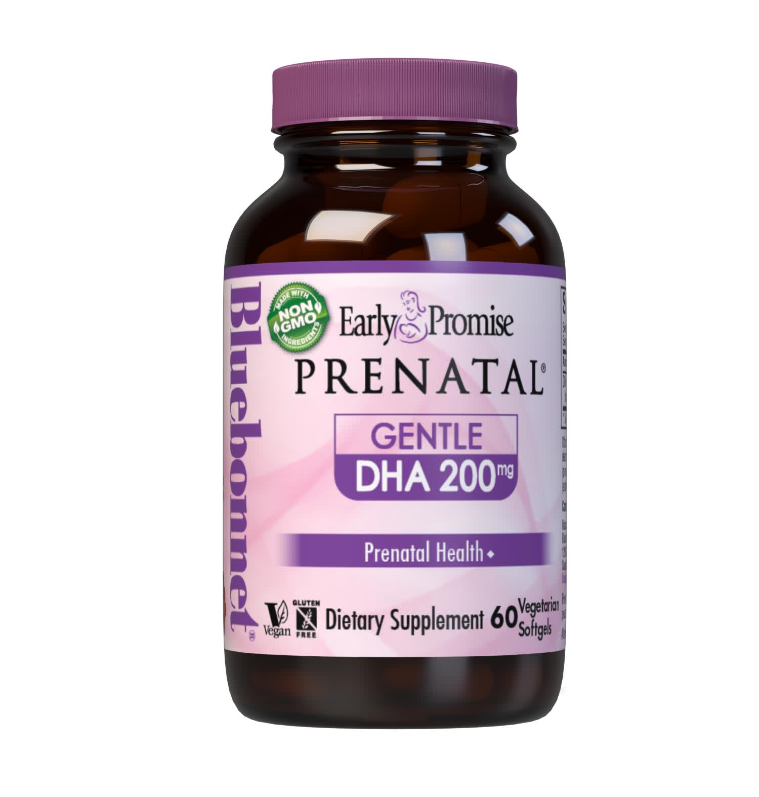Early Promise Prenatal Gentle DHA 200 mg 60 Vegetarian Softgels are formulated with life'sDHA, a vegetable-based docosahexaenoic acid (DHA) in a triglyceride form derived from marine algae. Life'sDHA™ is the perfect complement to any woman's diet during pregnancy and/or lactation. #size_60 count