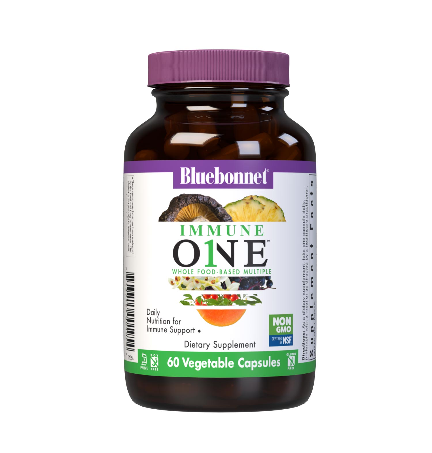 Bluebonnet Nutrition's Immune One 60 vegetable capsules delivers targeted nutrients for respiratory support, sinus comfort, immune defense and antioxidant protection including: Vitamin E derived from Non-GMO sunflower oil Active coenzyme forms of B vitamins. #size_60 count