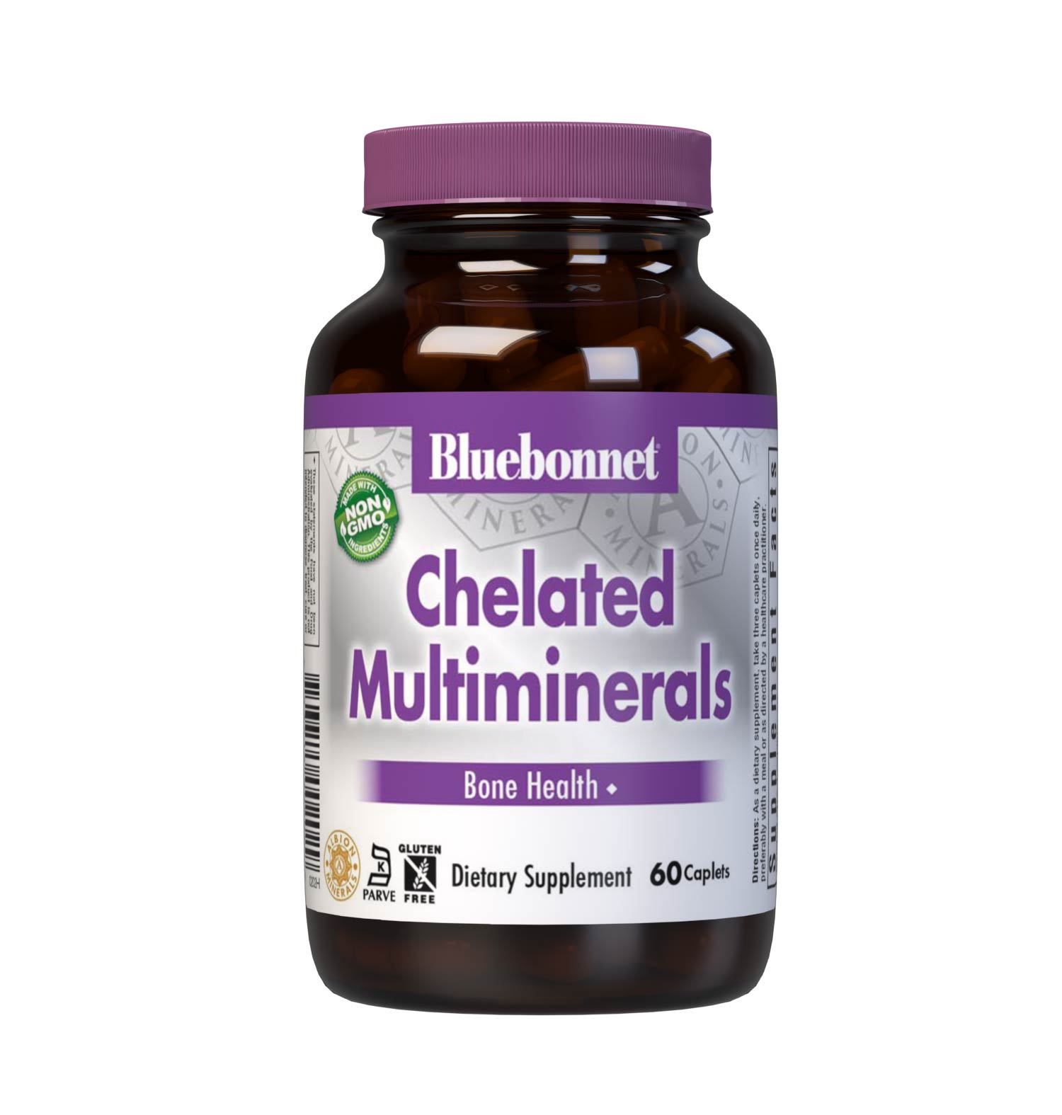 Bluebonnet’s Albion Chelated Multiminerals 60 Caplets are formulated with a fully reacted amino acid chelate multimineral supplement formulated with iron and advanced chelating agents, including: malates, citrates and glycinates. #size_60 count