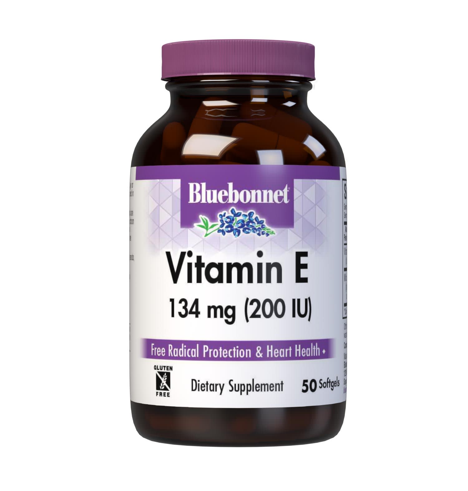 Bluebonnet’s Vitamin E 200 lU (134 mg) Mixed Softgels are specially formulated with d-alpha tocopherol and full spectrum tocopherol isomers (beta, delta and gamma) in a base of vegetable oil. Vitamin E is an antioxidant that provides free radical protection as well as cardiovascular support. #size_50 count