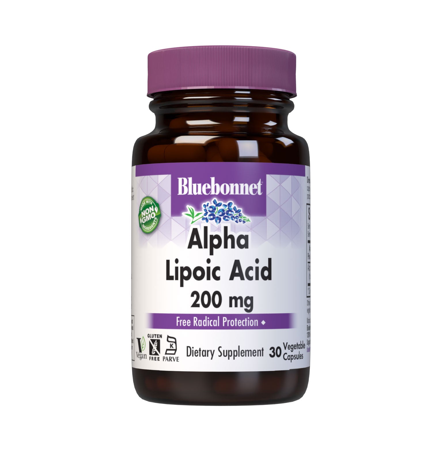 Bluebonnet’s Alpha Lipoic Acid 200 mg 30 Vegetable Capsules are formulated with alpha lipoic acid from thiotic acid. Alpha lipoic acid is a unique antioxidant that is both fat-soluble and water-soluble, and is known for its free radical scavenger activity. #size_30 count