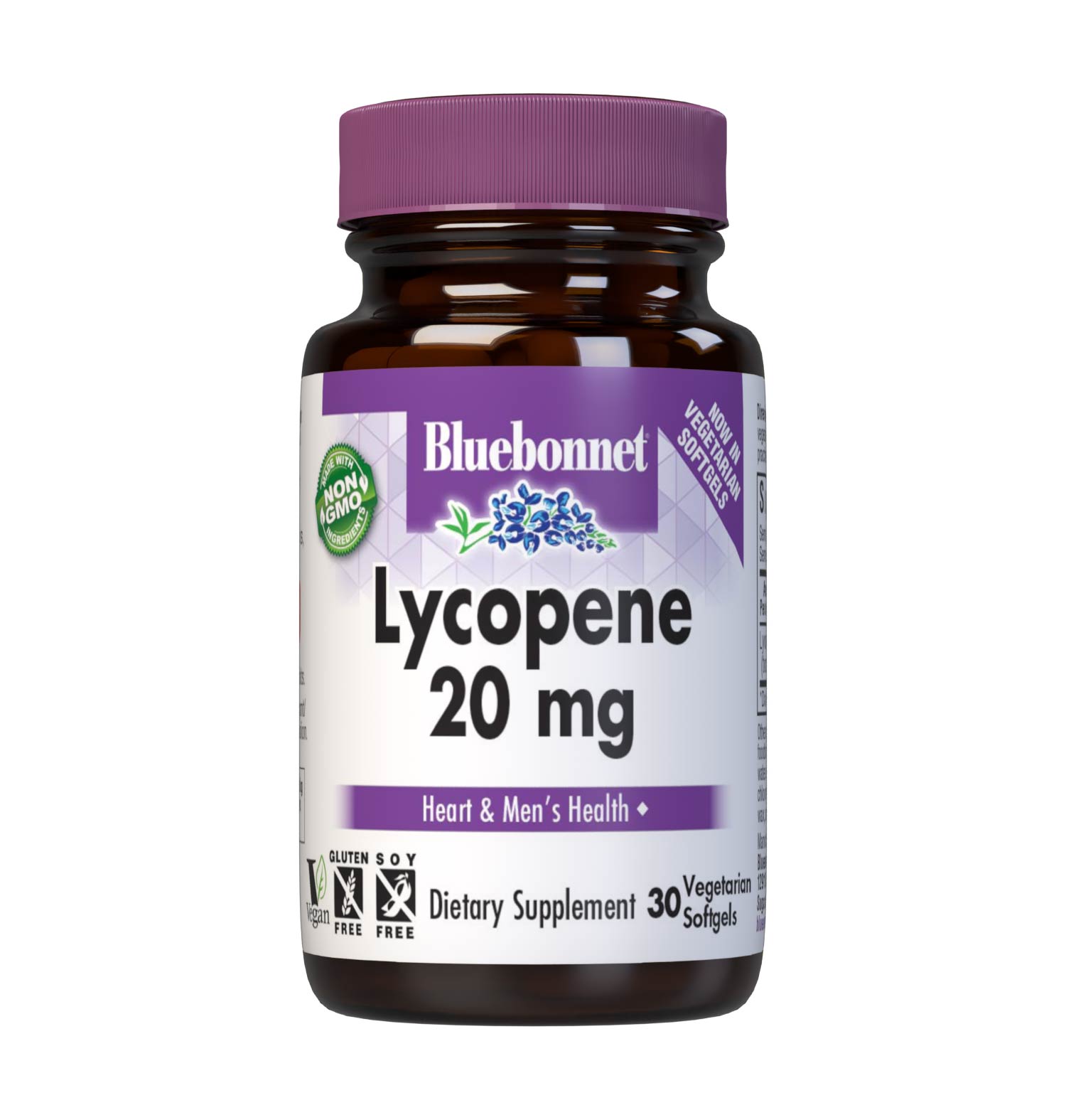 Bluebonnet’s Lycopene 20 mg 30 Softgels are formulated with lycopene from tomato fruit extract imported from Israel. Lycopene is known for its potent antioxidant properties, as well as supporting cardiovascular and men's health. #size_30 count
