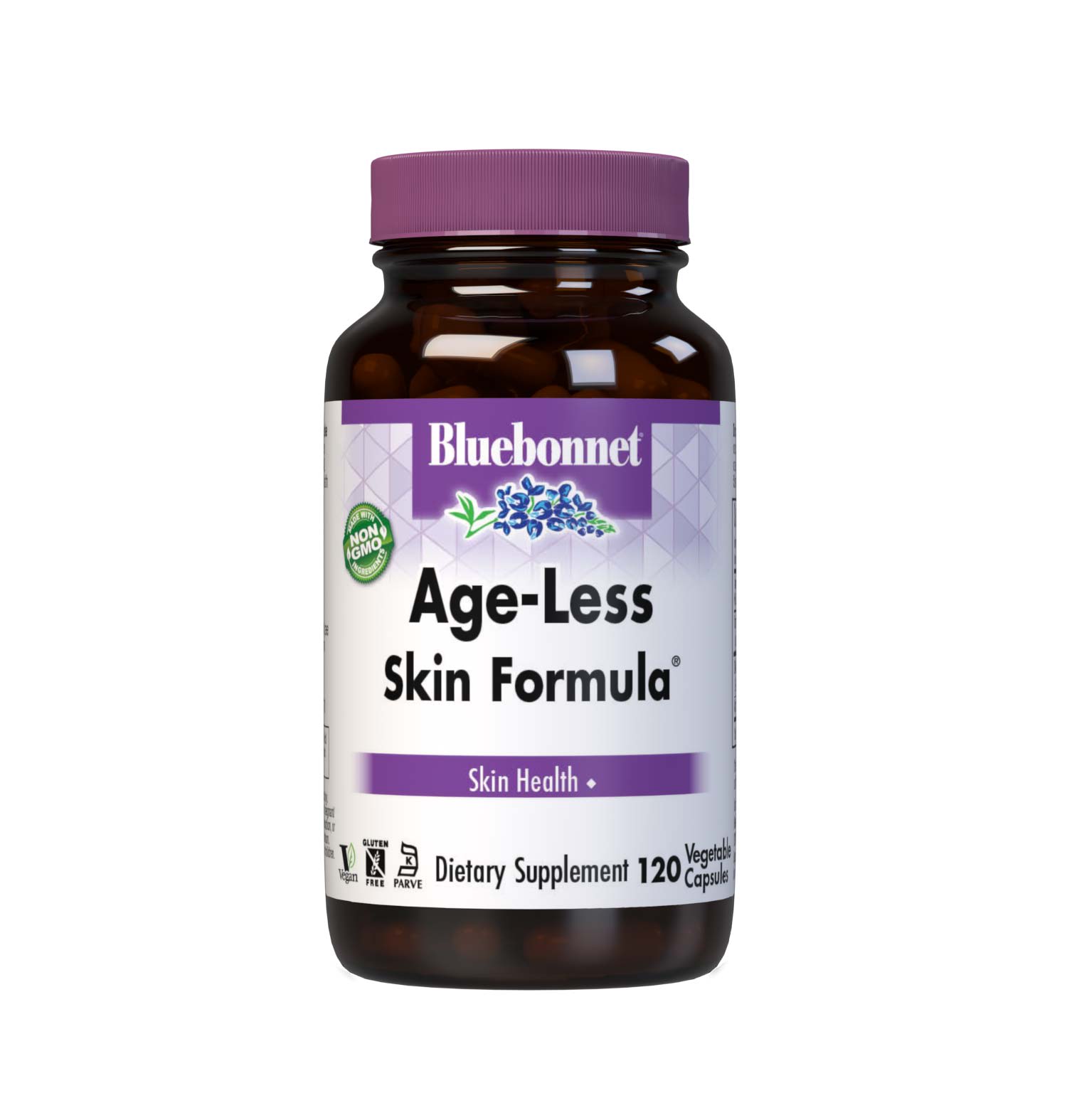 Bluebonnet’s Age-Less Skin Formula 120 Vegetable Capsules are formulated with a combination of vitamin C from ascorbyl palmitate, DMAE and alpha lipoic acid to help support skin health by boosting collagen production. #size_120 count