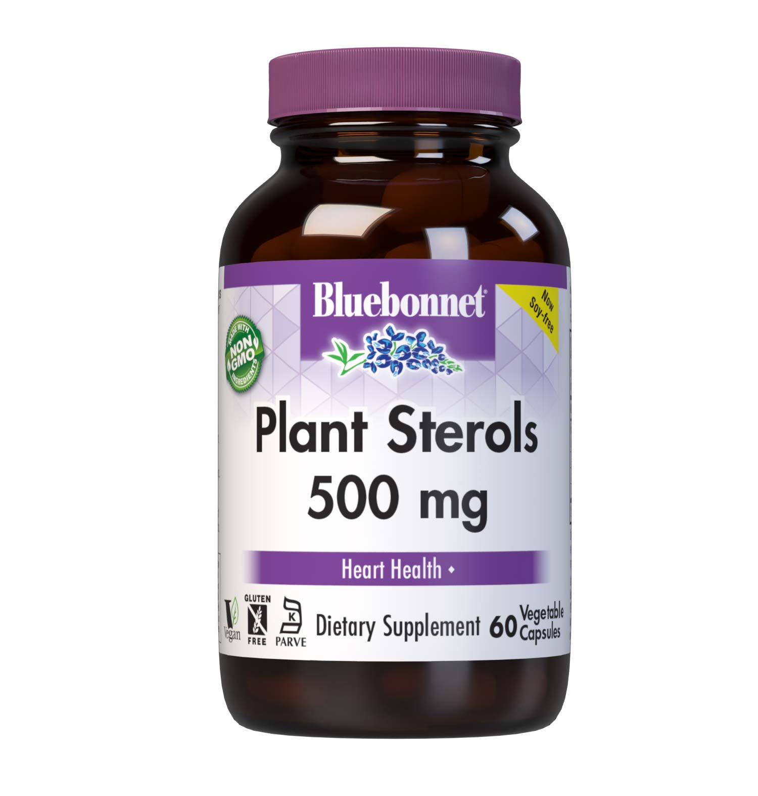 Bluebonnet’s Plant Sterols 500 mg 60 Vegetable Capsules are formulated with non-GMO plant sterols from sunflower oil to help limit cholesterol absorption, helping to support cholesterol levels already within the normal range. #size_60 count