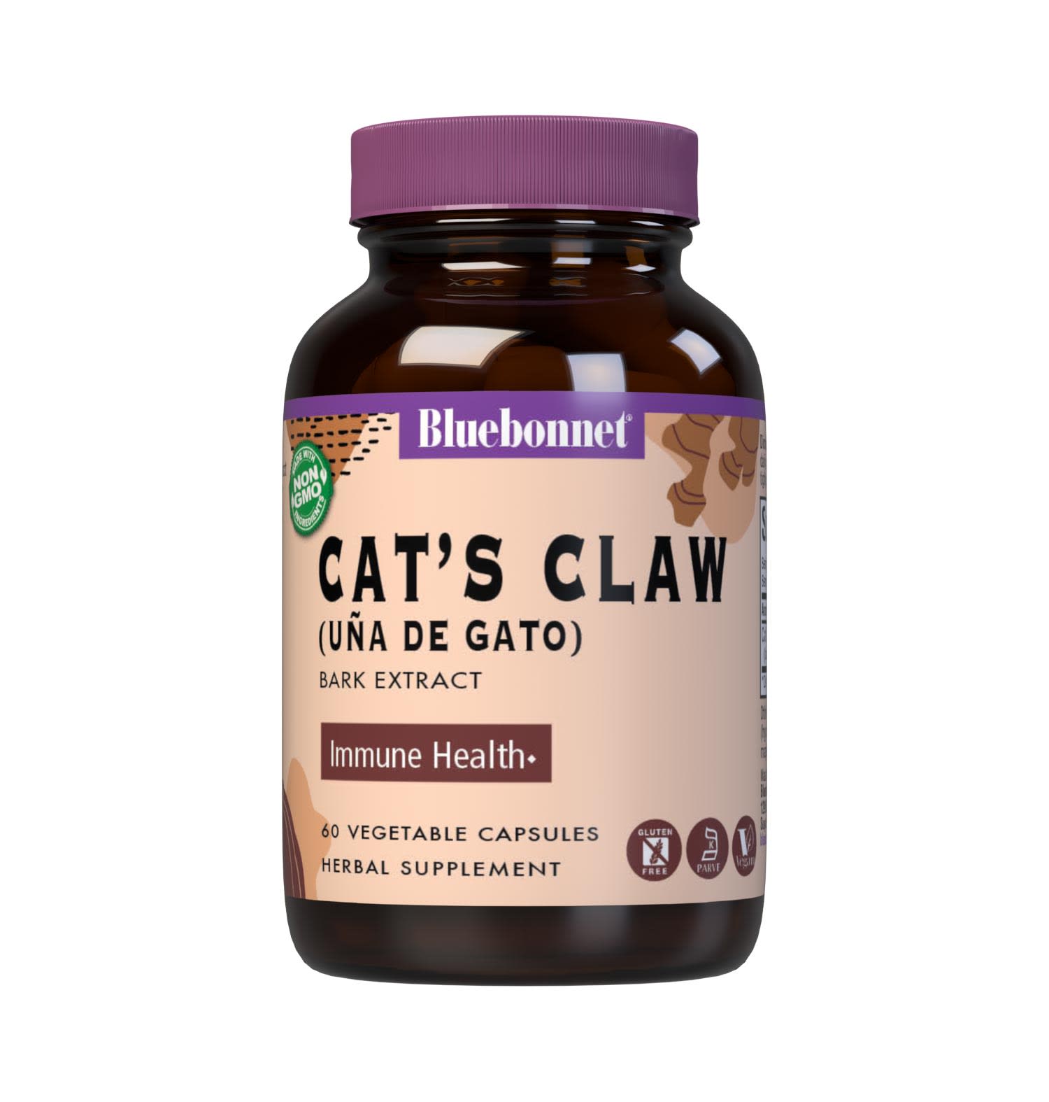 Bluebonnet’s Cat’s Claw Bark Extract 60 Vegetable Capsules contain a full spectrum extract of cat’s claw bark that is carefully produced by a clean and gentle water-based extraction method is employed to capture and preserve cat’s claw’s most valuable components. #size_60 count