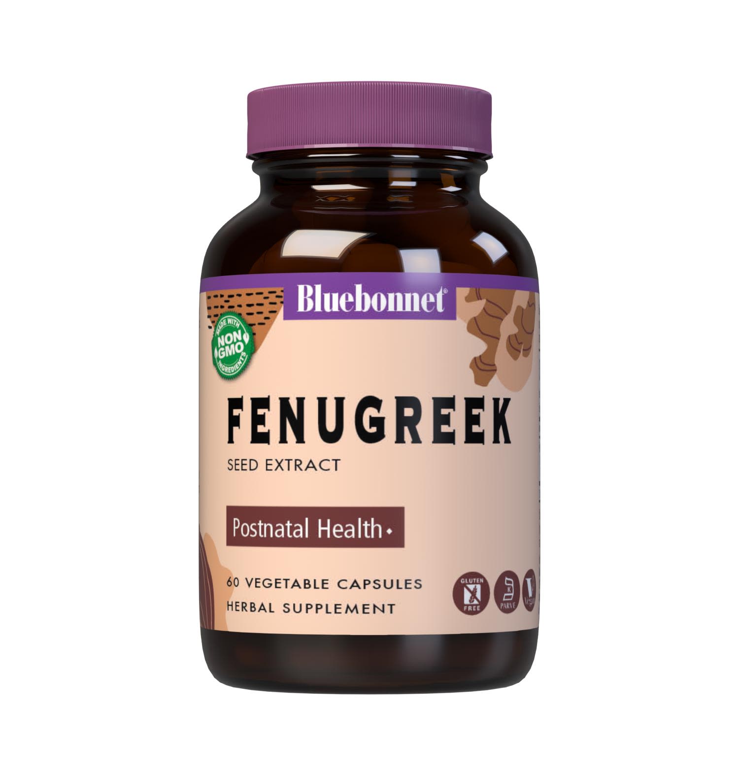 Bluebonnet’s Fenugreek Seed Extract 60 Vegetable Capsules provide a standardized extract of total saponins, the most researched active constituents found in fenugreek. A clean and gentle water-based extraction method is employed to capture and preserve fenugreek’s most valuable components. #size_60 count