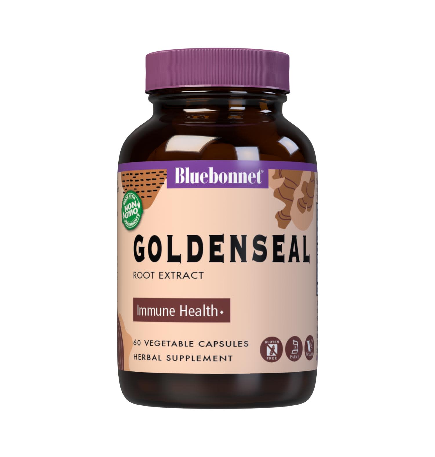 Bluebonnet’s Goldenseal Root Extract 60 Vegetable Capsules contain a standardized extract of alkaloids, the most researched active constituents found in goldenseal. A clean and gentle water-based extraction method is employed to capture and preserve goldenseal’s most valuable components. #size_60 count