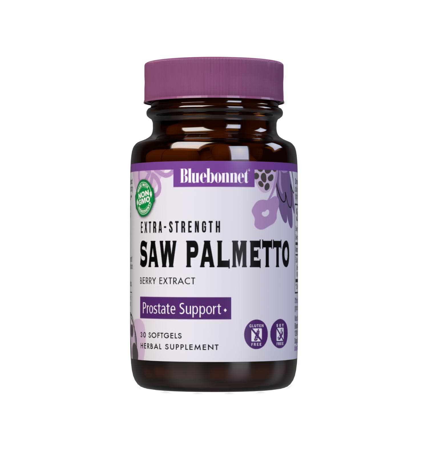 Bluebonnet’s Extra-Strength Saw Palmetto Berry Extract 30 Softgels contain a standardized extract of fatty acids and active sterols, the most researched active constituents found in saw palmetto. A clean and gentle supercritical CO2 extraction method is employed to capture and preserve saw palmetto’s most valuable components. #size_30 count