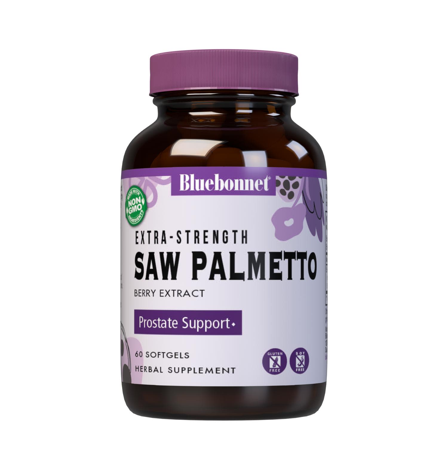 Bluebonnet’s Extra-Strength Saw Palmetto Berry Extract 60 Softgels contain a standardized extract of fatty acids and active sterols, the most researched active constituents found in saw palmetto. A clean and gentle supercritical CO2 extraction method is employed to capture and preserve saw palmetto’s most valuable components. #size_60 count