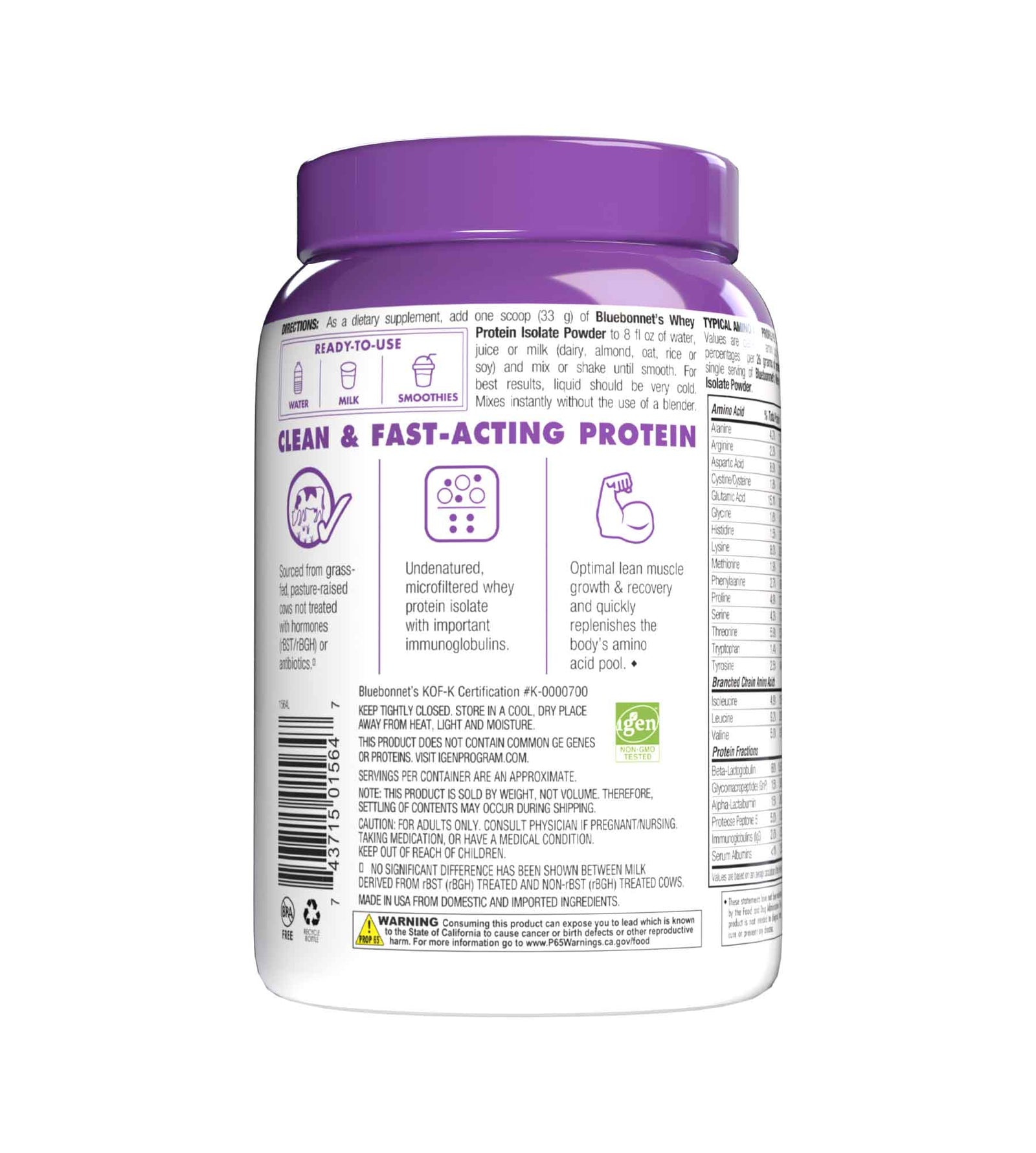 WHEY PROTEIN ISOLATE POWDER French Vanilla Flavor