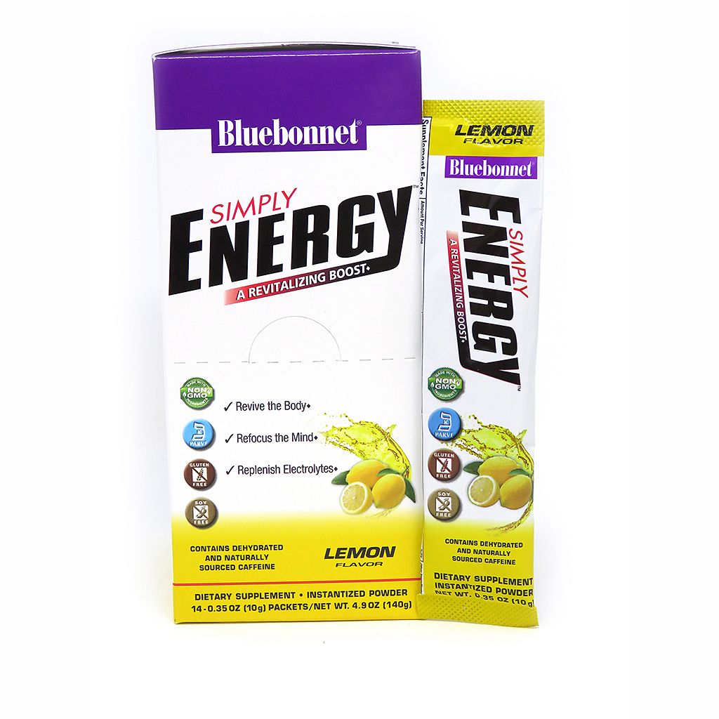 Simply Energy Powder is derived from a blend of herbal extracts, amino acids and electrolytes to help the body generate a wholesome surge of energy. The amino acids, L-arginine, L-citrulline and beta-alanine, have been incorporated to enhance blood flow, as well as theanine to help the mind reach optimal mental clarity. Stick pack and box. #size_14 pk