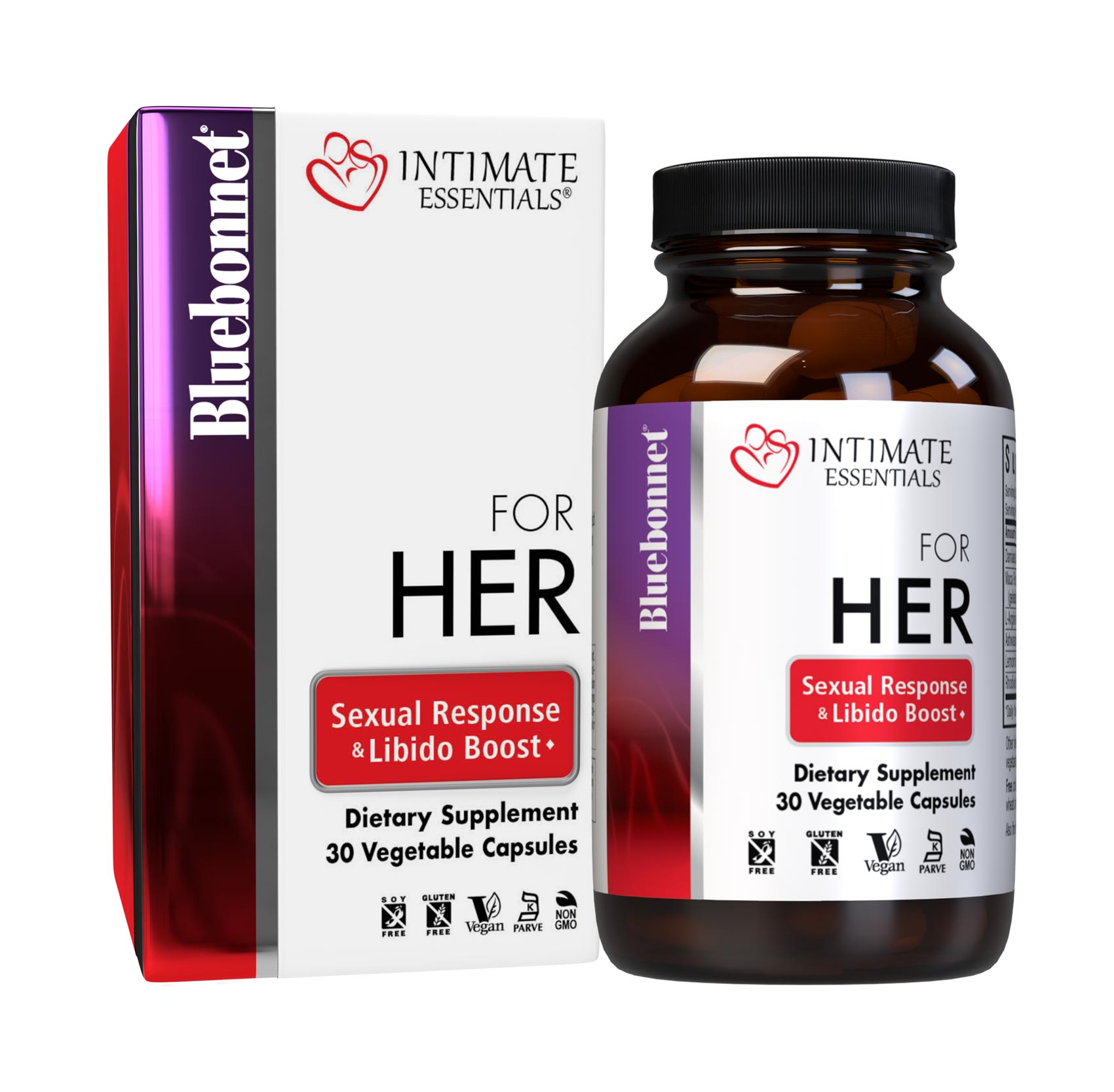 Bluebonnet’s Intimate Essentials For Her Sexual Response & Libido Boost, 30 pill count bottle with box.  #size_30 count
