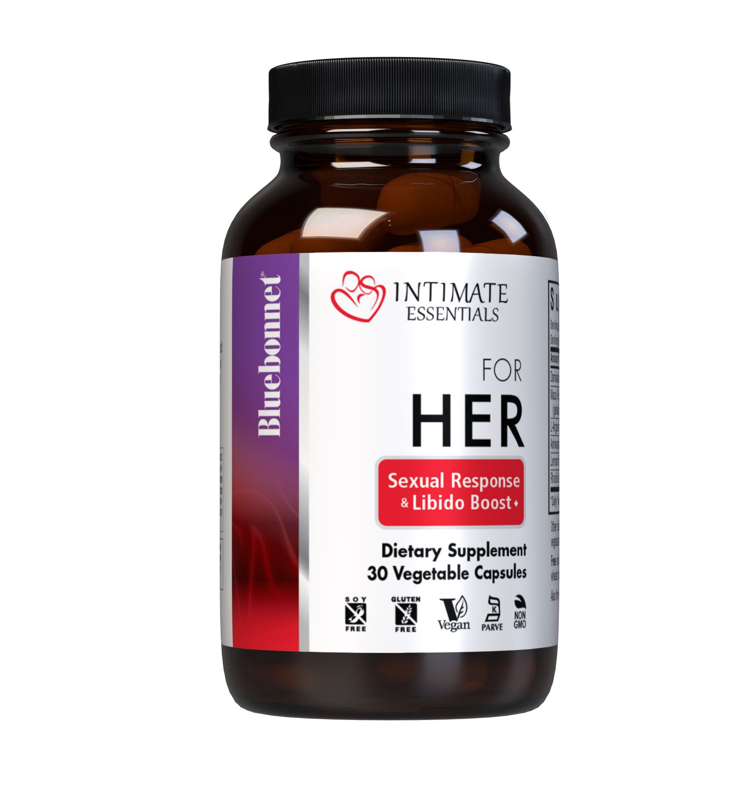 Bluebonnet’s Intimate Essentials For Her Sexual Response & Libido Boost Vegetable Capsules are specially formulated to help stimulate a woman’s sexual chemistry and intensify desire and libido. #size_30 count